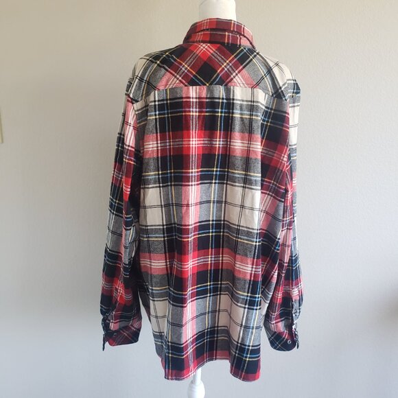 NEW Women Natural Reflections Flannel Plaid Cotton Shirt Button Up Size 1X - Picture 5 of 7